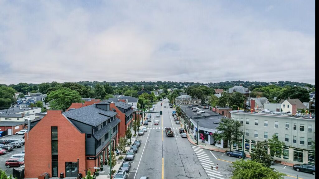 Overhead photo of Waverley Square in Belmont